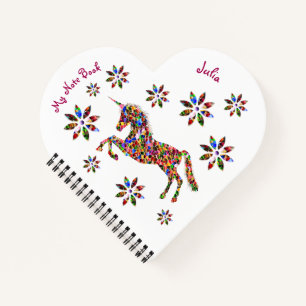 Magical Unicorn Glitter Girly Believe Personalize  Notebook