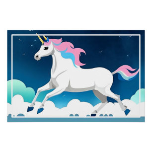 Magical Unicorn Horse In The Race Design-15468 Poster