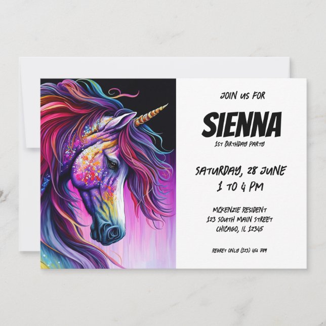 Magical Unicorn Invitation (Front)