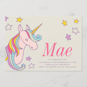 MAGICAL UNICORN KIDS BIRTHDAY INVITATION invite