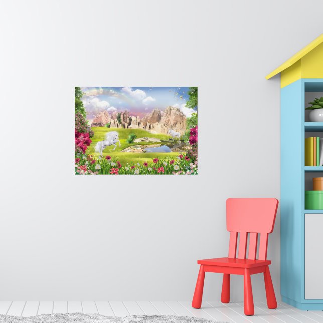 Magical Unicorn Kingdom – Fantasy Castle Landscape Poster (Nursery 1)