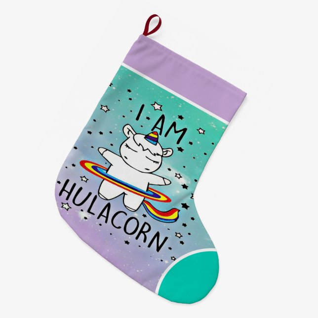 Magical Unicorn Large Christmas Stocking (Front (Hanging))