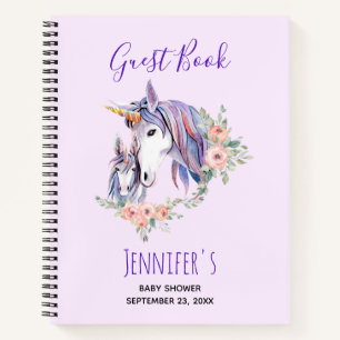 Magical Unicorn Mom & Baby Shower Guest Book