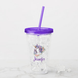 Magical Unicorn Mom & Baby Watercolor Acrylic Tumbler