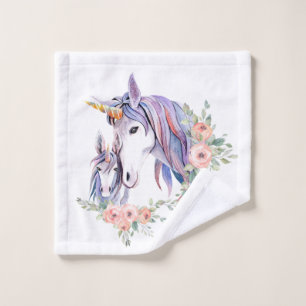 Magical Unicorn Mom & Baby Watercolor Bath Towel Set