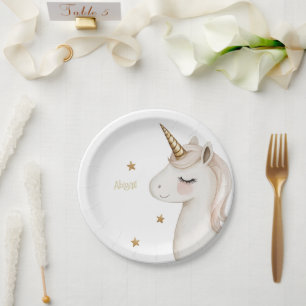 Magical Unicorn Neutral Birthday Party Paper Plate