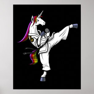 Magical Unicorn Ninja Karate Funny Martial Arts Poster