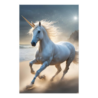 Magical Unicorn on the Seashore Photo Print