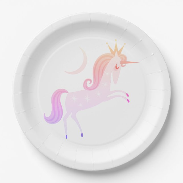 magical unicorn paper plate (Front)