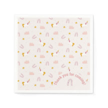 Magical Unicorn Party Napkin – Pink Pastel Rainbow
