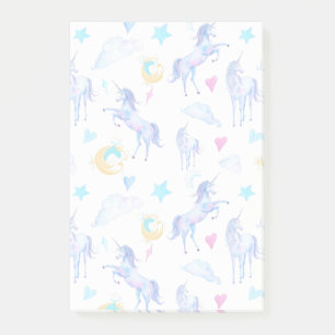 Magical Unicorn Pattern Watercolor Fantasy Design Post-it Notes