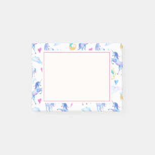 Magical Unicorn Pattern Watercolor Fantasy Design Post-it Notes