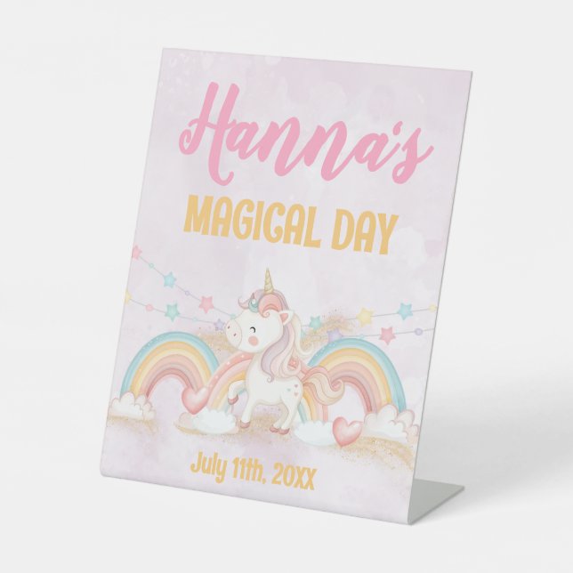 Magical Unicorn Pedestal Sign (Front)