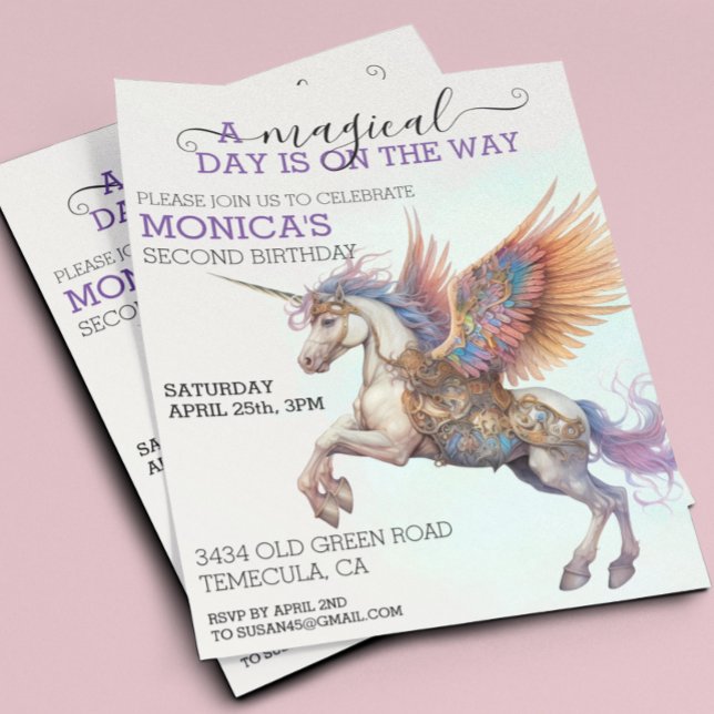 Magical Unicorn Pegasus Birthday Child (Creator Uploaded)