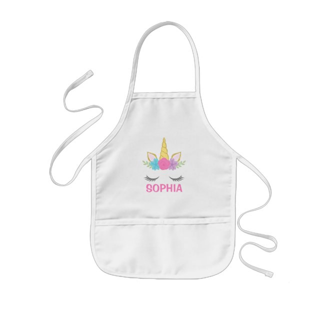 Magical Unicorn Personalized Kids Apron (Front)