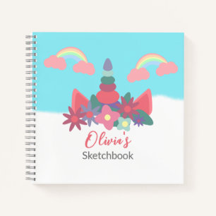 Magical Unicorn Personalized Kids Sketchbook  Notebook