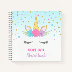 Magical Unicorn Personalized Kids Sketchbook Notebook