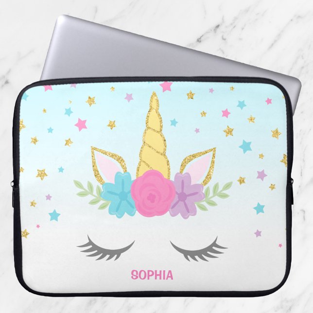 Magical Unicorn Personalized Laptop Sleeve (Creator Uploaded)