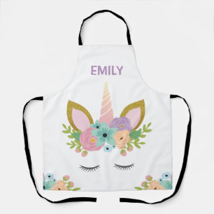 Magical Unicorn Personalized  name glitter girly   Apron
