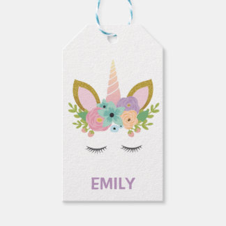 Magical Unicorn Personalized name glitter girly Gift Tags