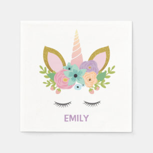 Magical Unicorn Personalized name glitter girly  Napkin