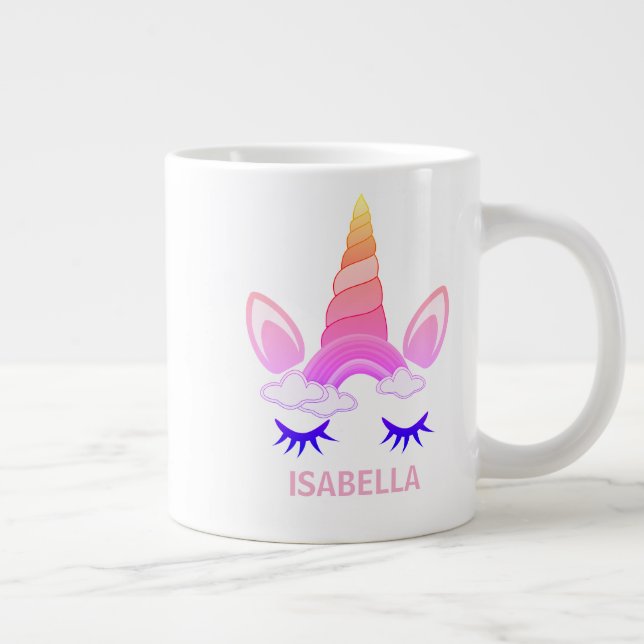 Magical Unicorn Personalized Name Large Coffee Mug (Right)