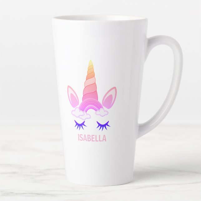 Magical Unicorn Personalized Name Latte Mug (Right)