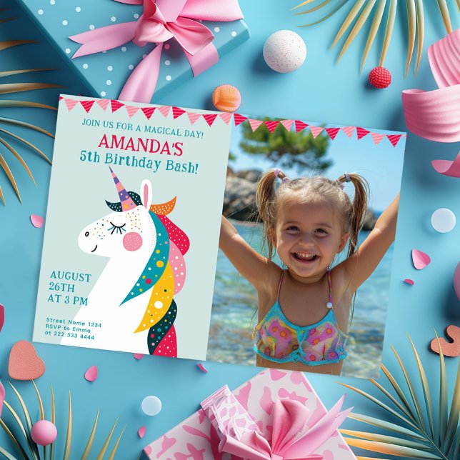 Magical Unicorn & Photo Birthday Card (Creator Uploaded)