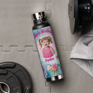 Magical Unicorn Photo Birthday Water Bottle Gift