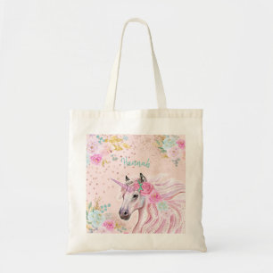 Magical Unicorn Pink Girly Tote Bag