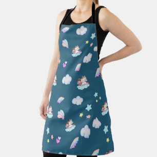 Magical Unicorn Princess rainbow pattern gradient  Apron