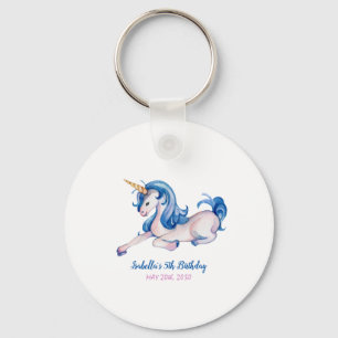 Magical Unicorn Rainbow 5th Birthday Party Keychain