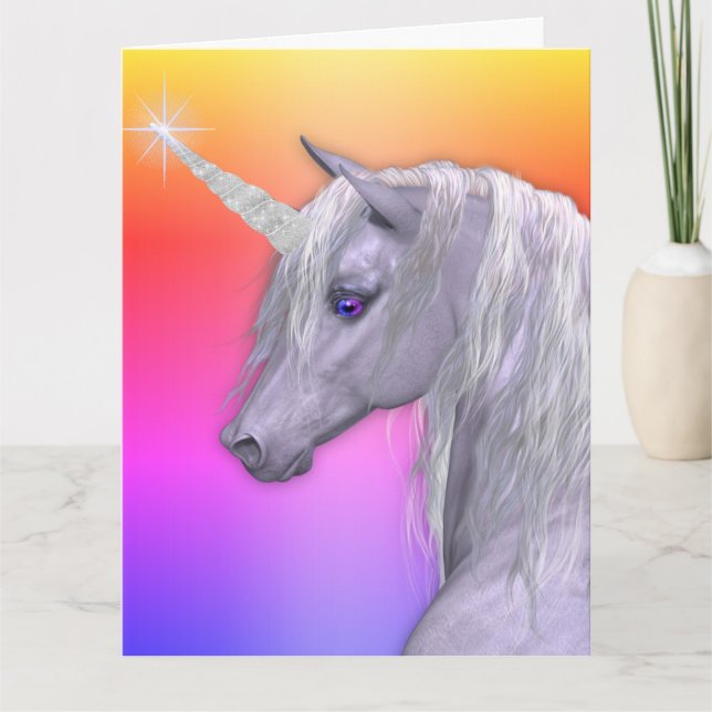 Magical Unicorn Rainbow Birthday Card (Front)