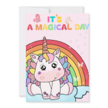 Magical Unicorn Rainbow Birthday Invitation