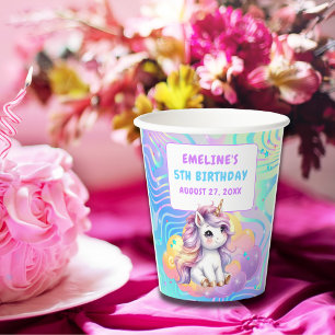 Magical Unicorn Rainbow Birthday Party  Paper Cups