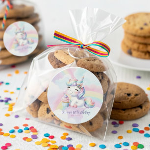 Magical Unicorn Rainbow Birthday Party Sticker
