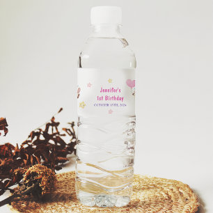Magical Unicorn Rainbow Birthday Party Water Bottle Label