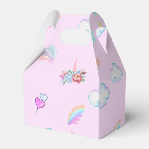 Magical Unicorn rainbow gradient birthday party Favor Box