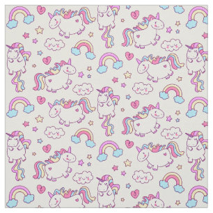 Magical Unicorn Rainbow Star & Cloud Fabric