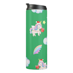 Magical Unicorn rainbow Xmas birthday party  Thermal Tumbler
