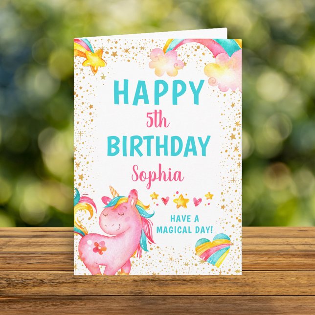 Magical Unicorn Stars Birthday Card (Creator Uploaded)