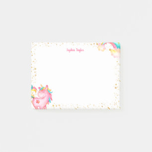 Magical Unicorn Stars Kids Personalized Post-it Notes