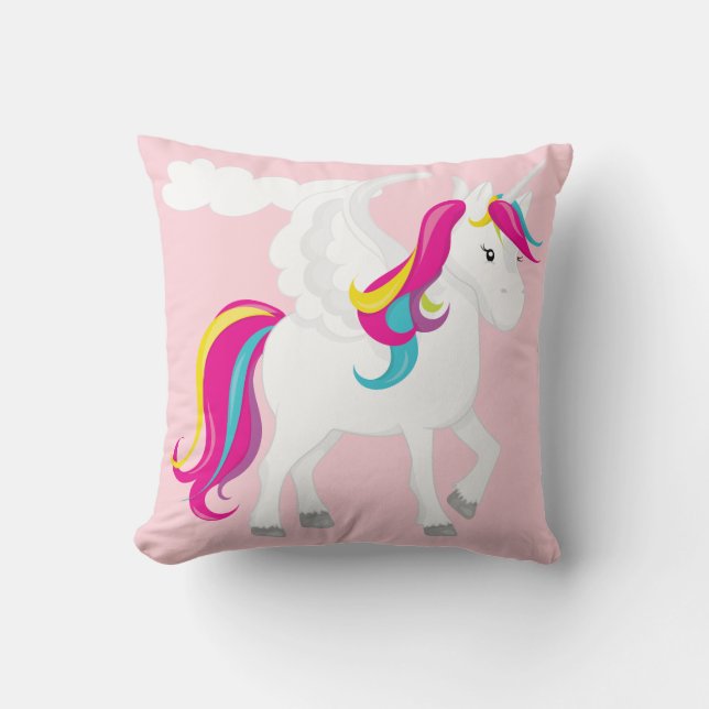 Magical Unicorn Throw Pillow (Front)