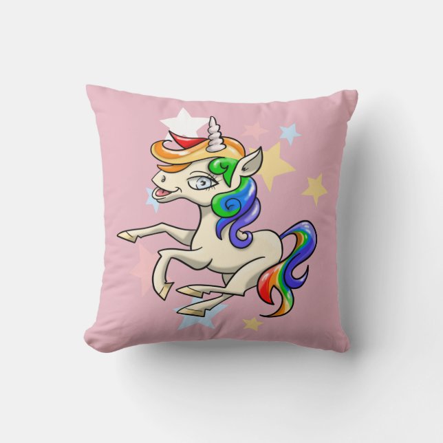 Magical Unicorn Throw Pillow (Front)