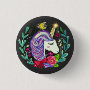 Magical Unicorn Vibes 1 Inch Round Button
