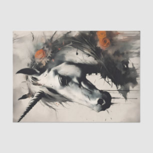 Magical Unicorn With Ink Drips Decoupage Tissue Paper