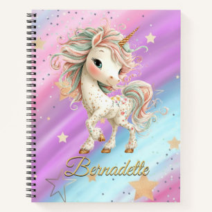Magical Unicorn with Rainbow Notebook