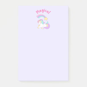 Magical Unicorn with Rainbow Shooting Star Post-it Notes