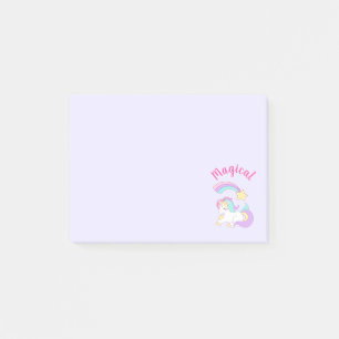 Magical Unicorn with Rainbow Shooting Star Post-it Notes