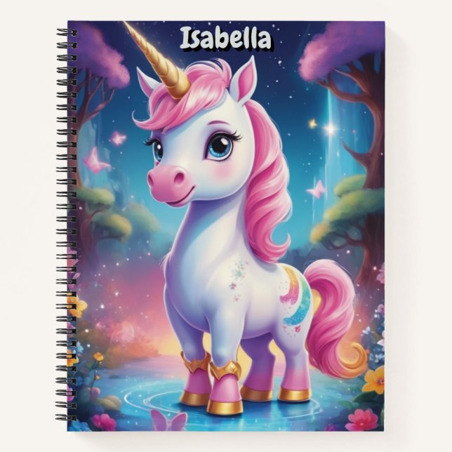 Magical Unicorn Wonderland Personalized Notebook (Front)